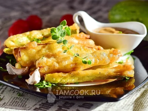 Фото блюда: Кабачки в кляре с чесноком