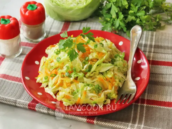 Фото блюда: Жареная капуста с морковью и луком