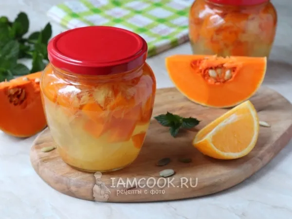 Фото блюда: Компот из тыквы с апельсином на зиму