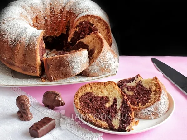 Фото готового блюда: Мраморный кекс на сливках