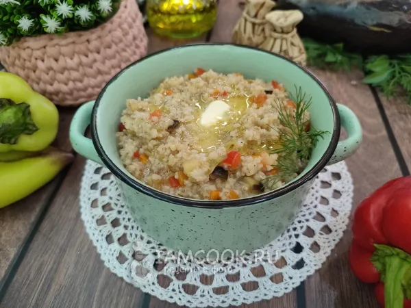 Фото блюда: Ячневая каша с овощами