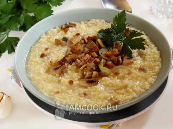 Фото блюда: Жидкая пшенная каша с салом