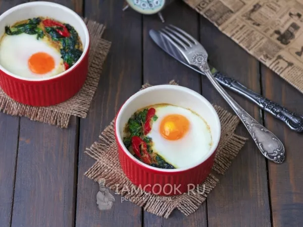 Фото блюда: Яичница со шпинатом
