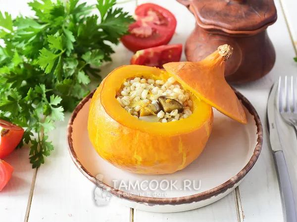 Фото блюда: Перловка в тыкве в духовке