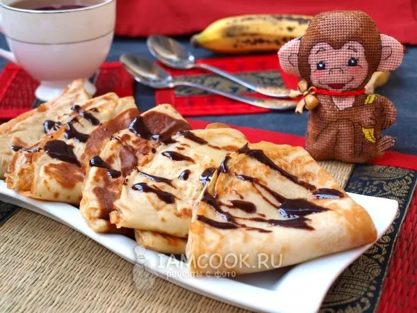 Фото готового блюда: Банановые блинчики