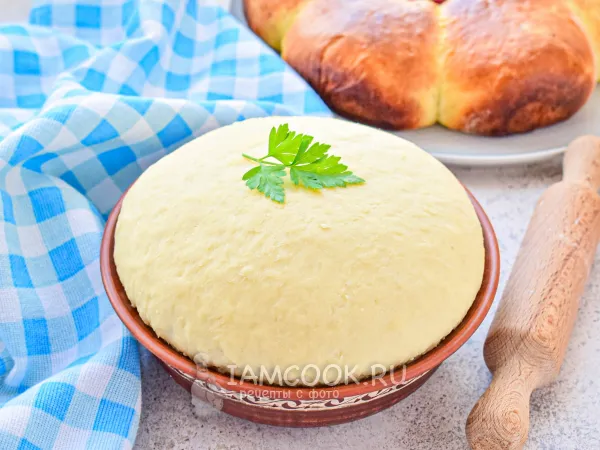 Фото блюда: Дрожжевое тесто с творогом