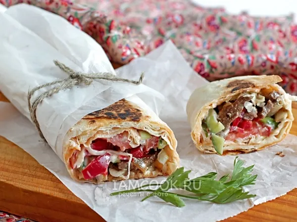 Фото блюда: Шаурма с говядиной по-домашнему