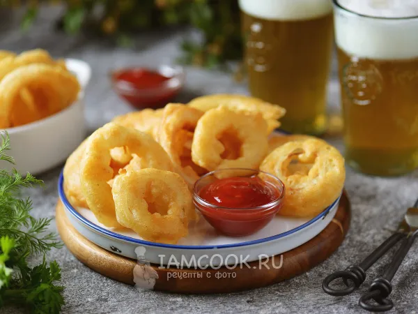 Фото готового блюда: Луковые кольца в пивном кляре