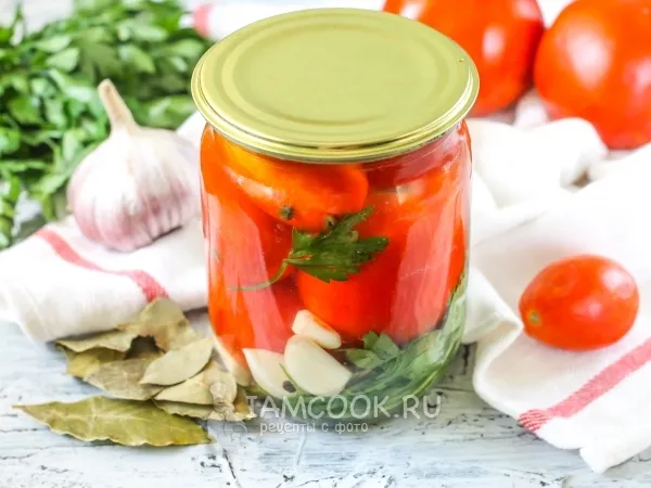 Фото блюда: Помидоры с чесноком на зиму «Пальчики оближешь»