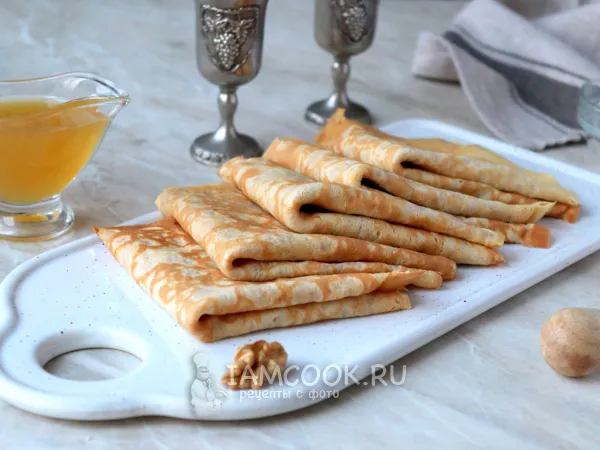 Фото готового блюда: Ореховые блины на молоке (с грецкими орехами)