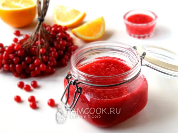 Фото блюда: Сырое варенье из калины с апельсином (без варки)