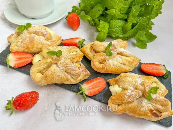 Фото блюда: Булочки с маскарпоне (из слоеного теста)