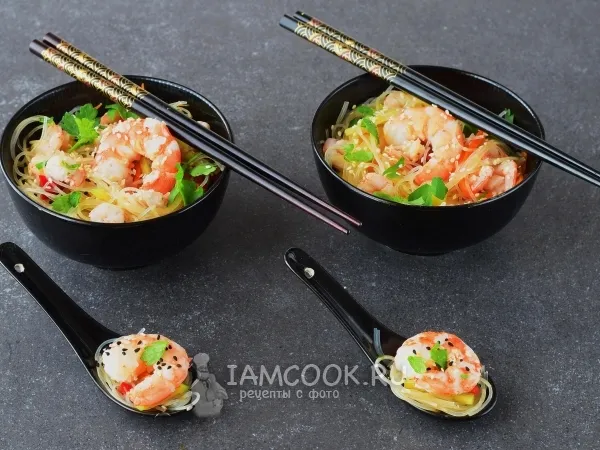 Фото блюда: Фунчоза с креветками