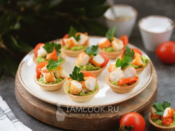 Фото блюда: Тарталетки с авокадо и креветками