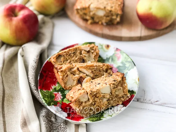 Фото готового блюда: Овсяная шарлотка с творогом