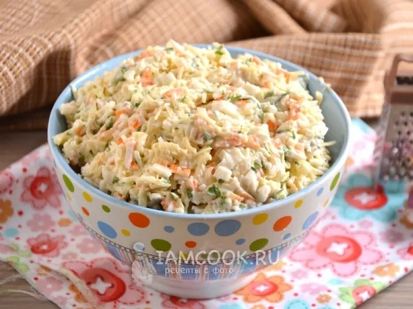 Фото блюда: Салат из крабовых палочек с сыром