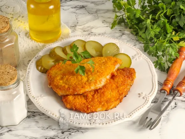 Фото блюда: Эскалоп из свинины в панировке