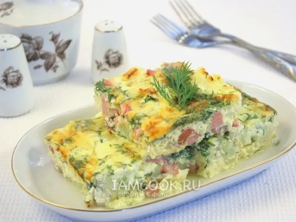 Фото блюда: Запеканка из цветной капусты с ветчиной