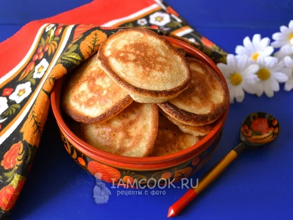 Фото блюда: Оладьи без кефира и молока