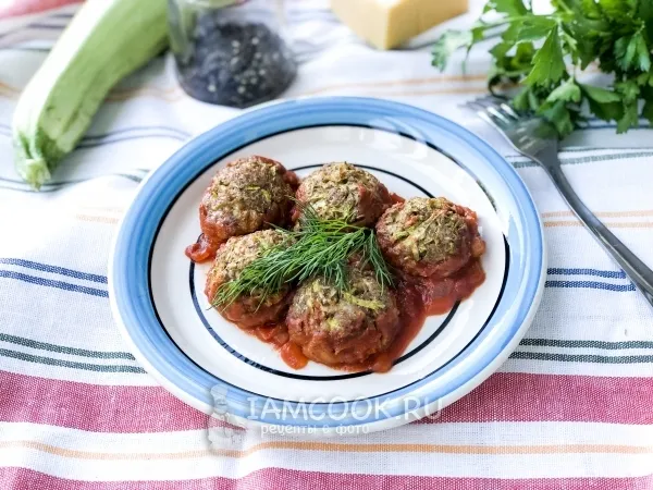 Фото блюда: Фрикадельки из кабачков в духовке