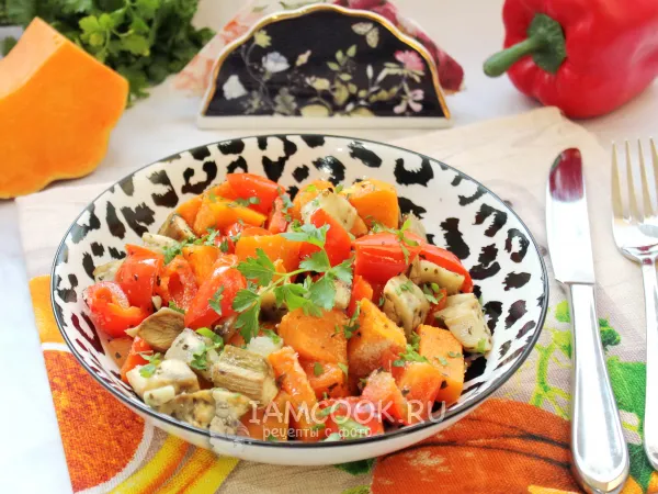 Фото блюда: Тыква с баклажанами в духовке