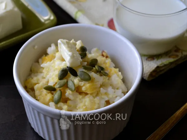 Фото блюда: Пшенно-рисовая каша с тыквой в мультиварке на молоке