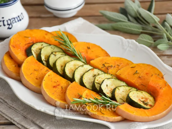 Фото блюда: Тыква с кабачком в духовке