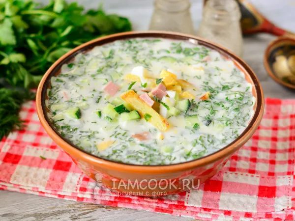 Фото блюда: Окрошка с жареной картошкой