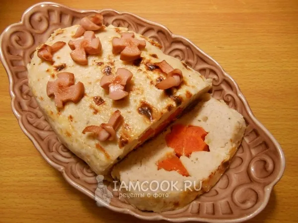 Фото блюда: Рулет из куриного фарша без яиц, запечённый в фольге