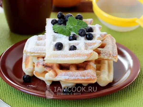 Фото готового блюда: Бельгийские вафли на молоке