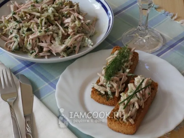Фото готового блюда: Fleischsalat - Немецкий салат с колбасой