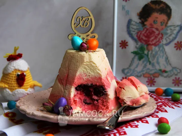 Фото блюда: Творожная пасха с вишней внутри