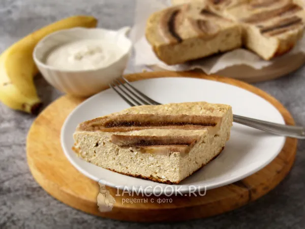 Фото блюда: Творожная запеканка с бананом без манки