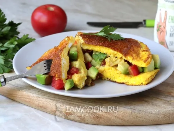 Фото готового блюда: Омлет с авокадо
