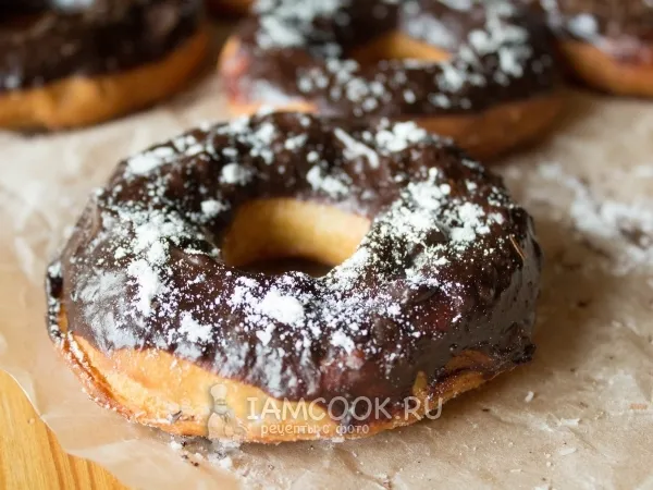 Фото готового блюда: Пончики с шоколадом