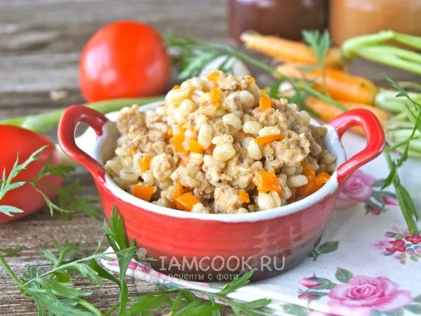 Фото готового блюда: Перловка с фаршем