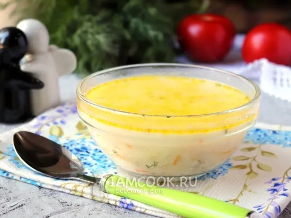 Фото блюда: Суп с плавленным сыром и вермишелью