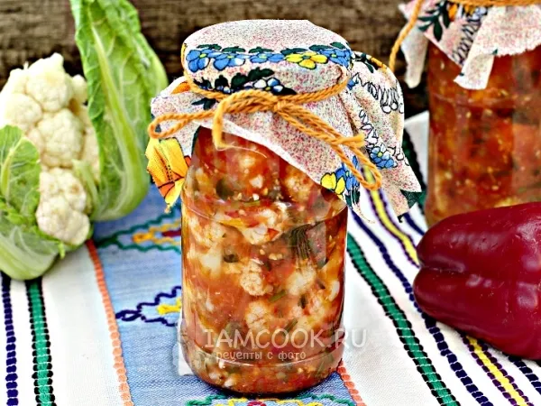 Фото готового блюда: Цветная капуста в томате на зиму