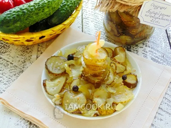 Фото готового блюда: Огурцы «Бутербродные» без стерилизации на зиму