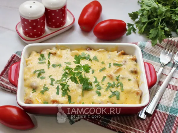 Фото блюда: Жульен с опятами и курицей