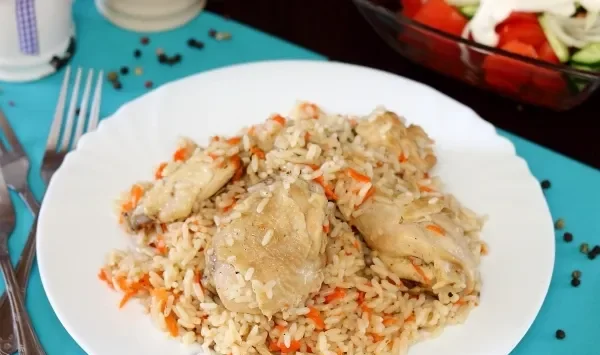 Фото блюда: Плов с курицей в мультиварке