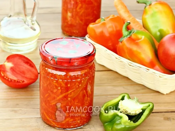 Фото блюда: Лечо с помидорами, перцем и морковью