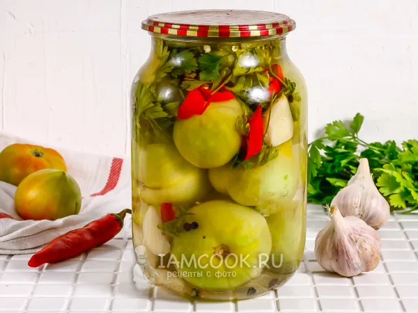 Фото блюда: Зеленые помидоры по-армянски на зиму