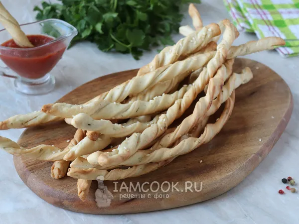 Фото готового блюда: Гриссини без дрожжей
