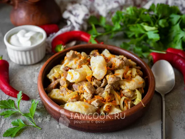 Фото блюда: Галушки с мясом