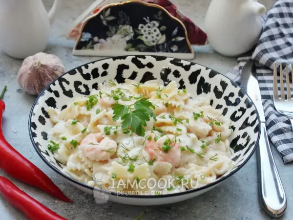 Фото блюда: Фарфалле с креветками