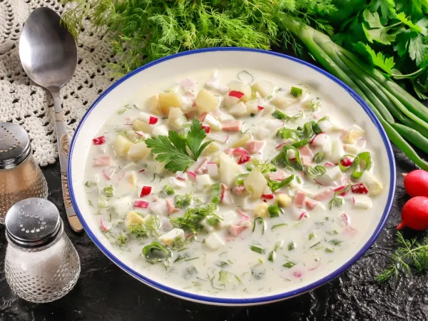 Фото блюда: Окрошка на майонезе и воде с лимонной кислотой