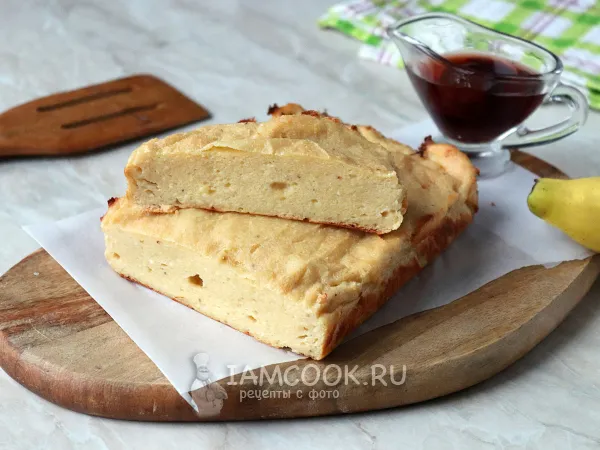 Фото блюда: Диетическая творожная запеканка с бананом в духовке (ПП)