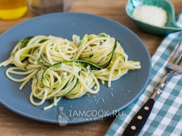 Фото блюда: Спагетти с цукини и укропом