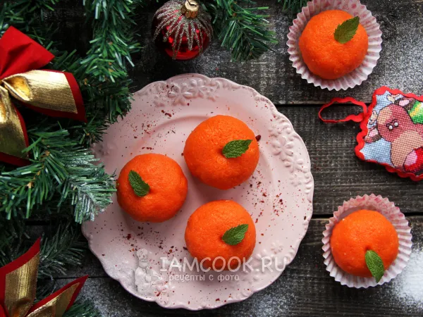 Фото блюда: Закуска «Мандаринки» с курицей, сыром и яйцом